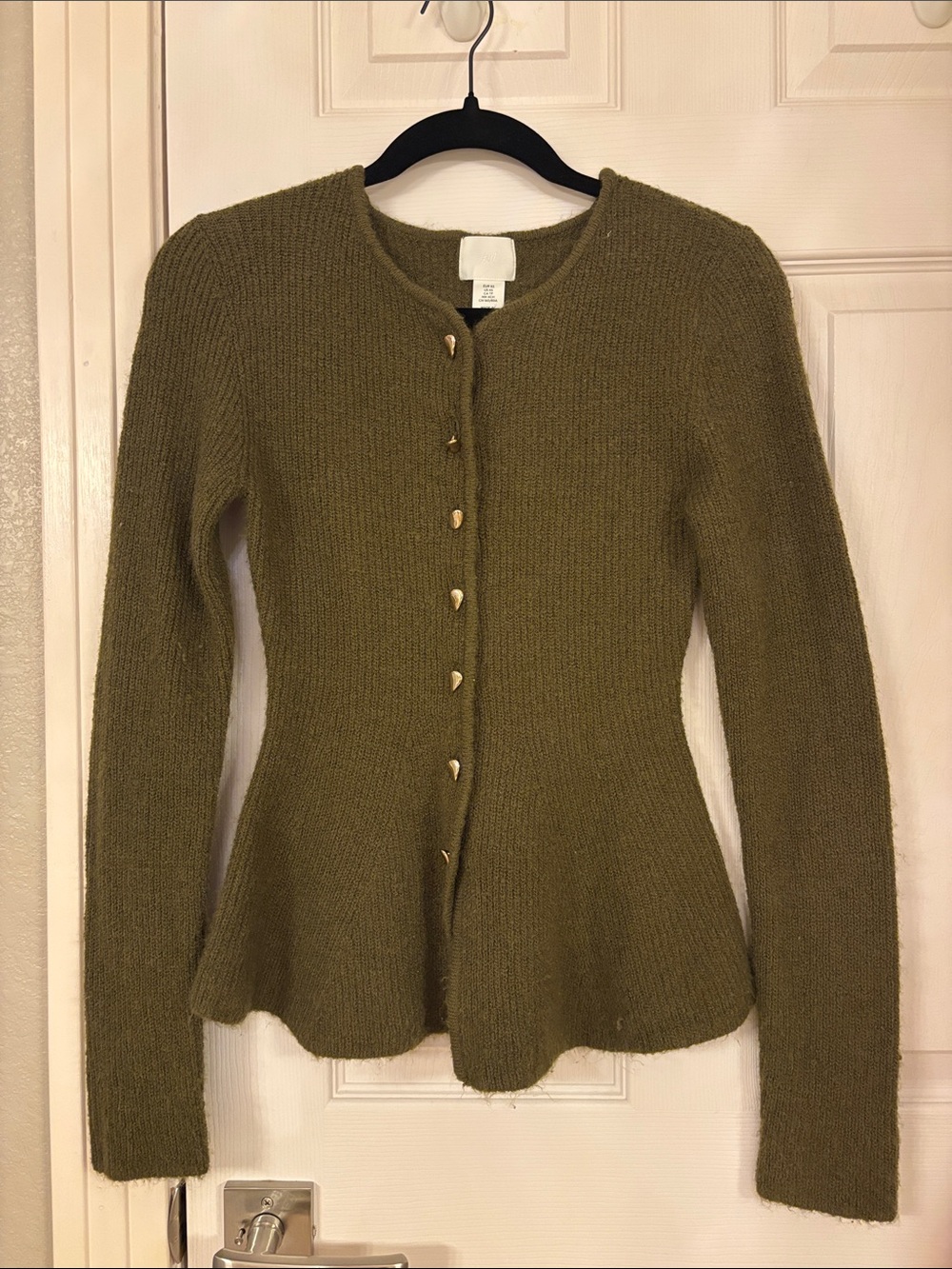 Olive Green Women’s Knit Cardigan Sweater